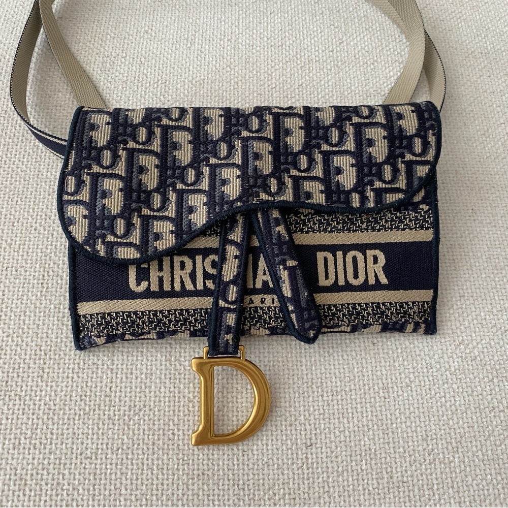 Dior Oblique slim saddle pouch